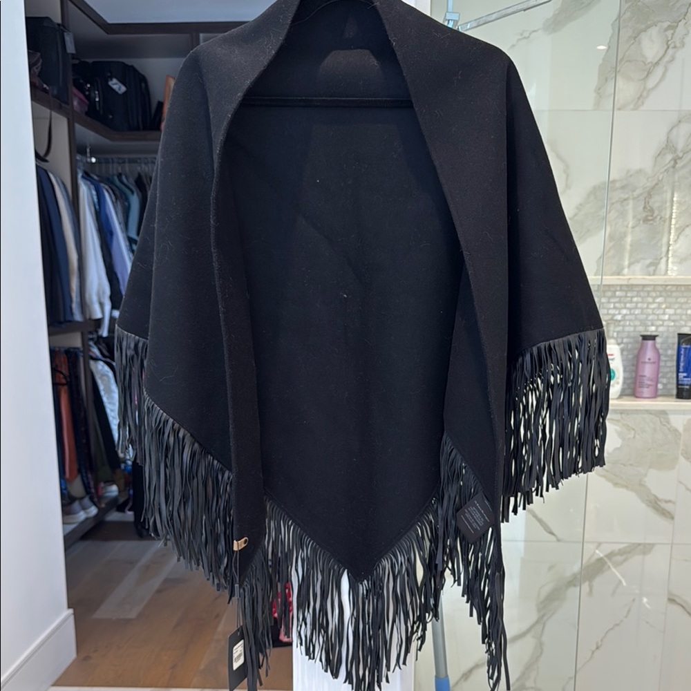 Mackage Noir Fringe Shawl NEW WITH TAGS!!